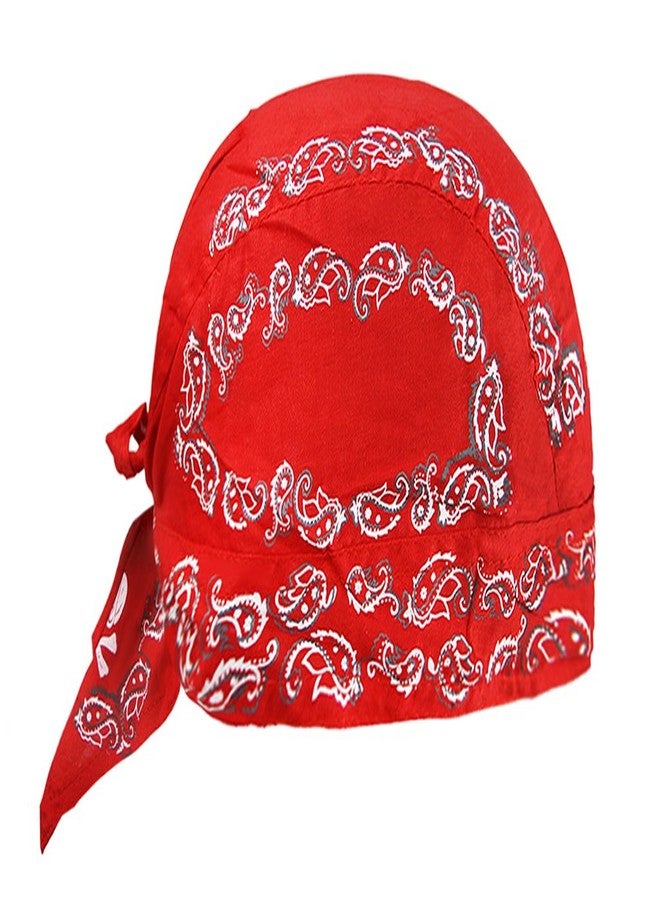 RUIXIB Skull Cap Cycling Helmet Liner Head Wrap Scarf Pirate Hat Bandana Running Beanie Red - Image 4